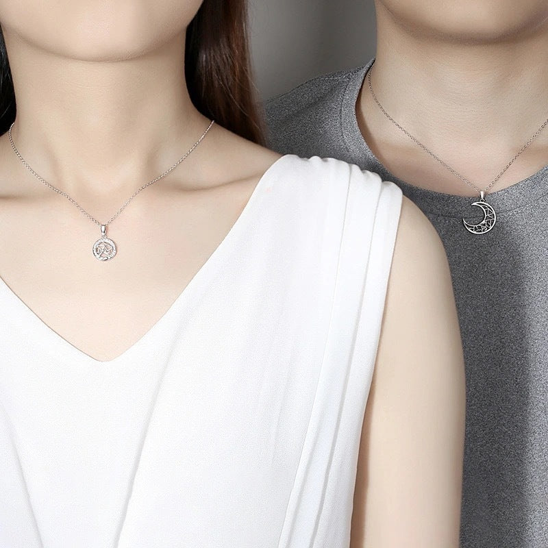 Sun Moon Tooth Couple Necklace For Men And Women