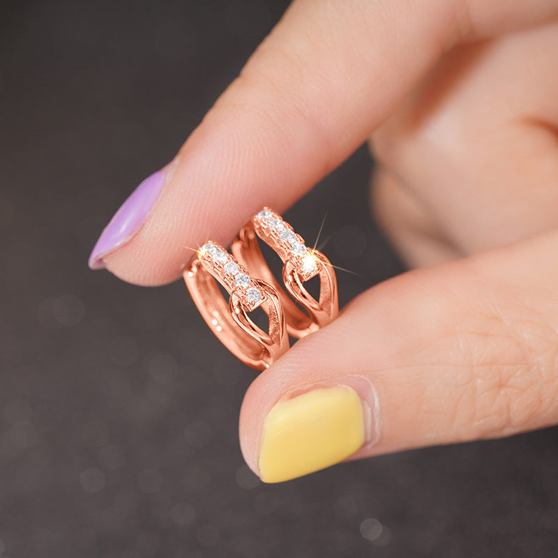 Elegant Micro-inlaid Zircon Ear Buckle