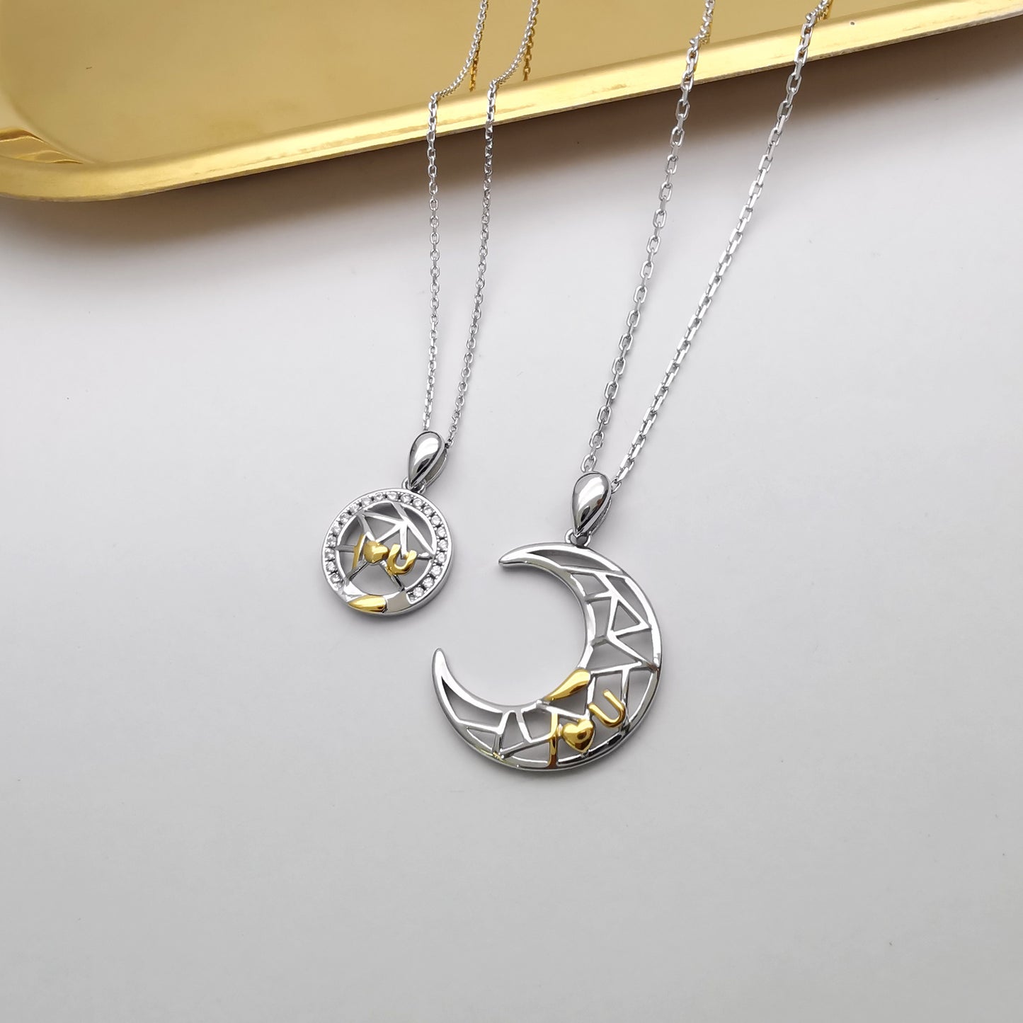 Sun Moon Tooth Couple Necklace For Men And Women