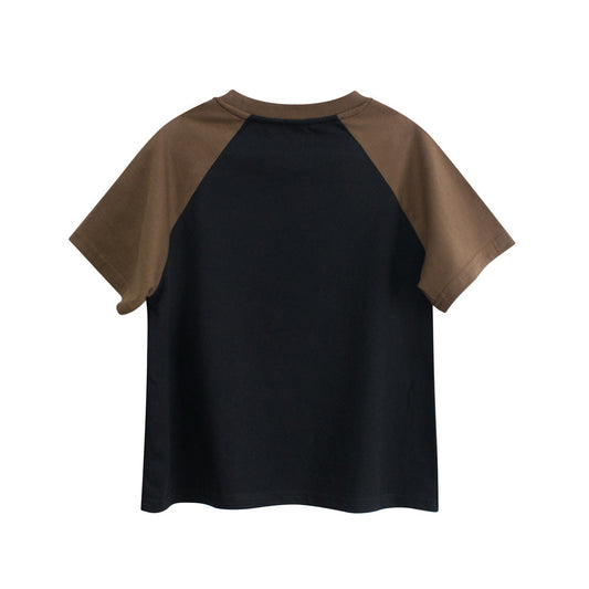 Boys’ Letters Pattern T-shirt in European and American Style-1