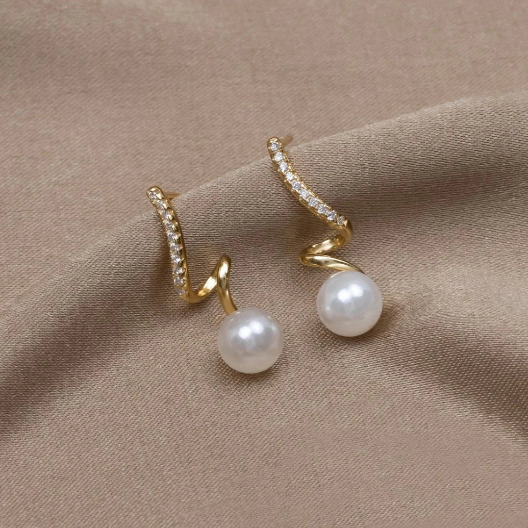 Pearl Wave Earring-0