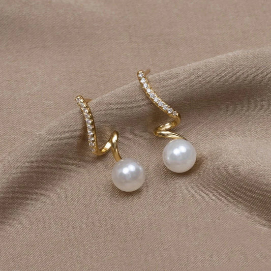 Pearl Wave Earring-0
